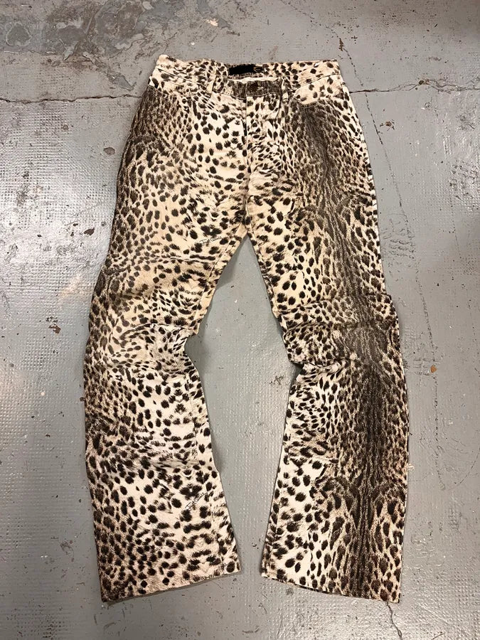 2000s Cavalli Leopard Black & White Pants mxbIBib 3