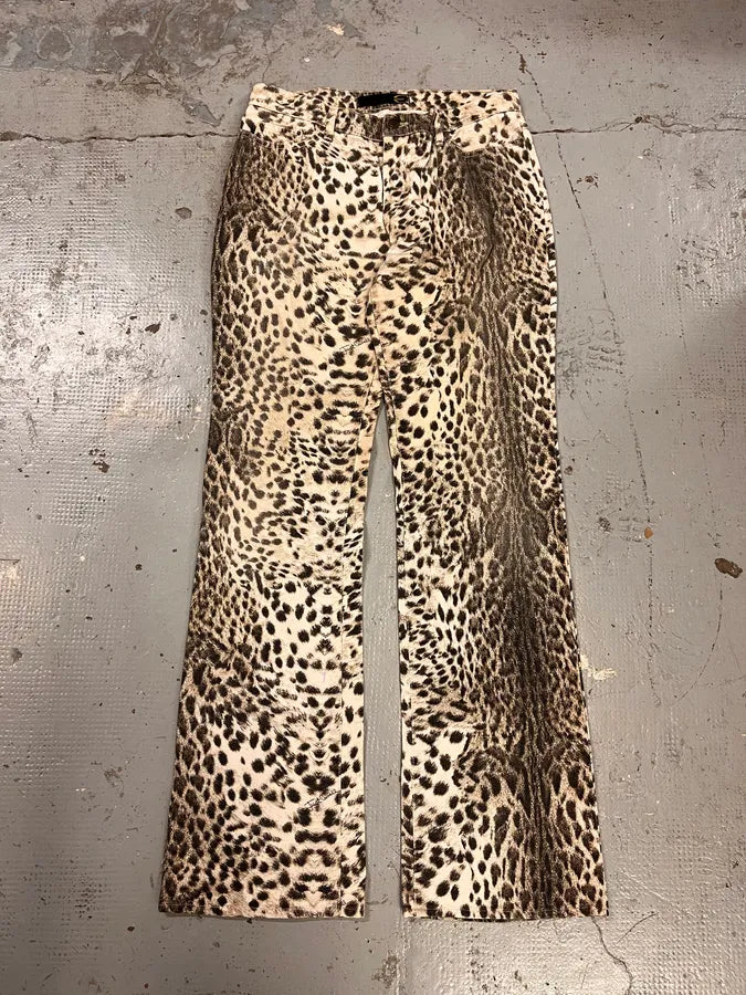 2000s Cavalli Leopard Black & White Pants mxbIBib 4