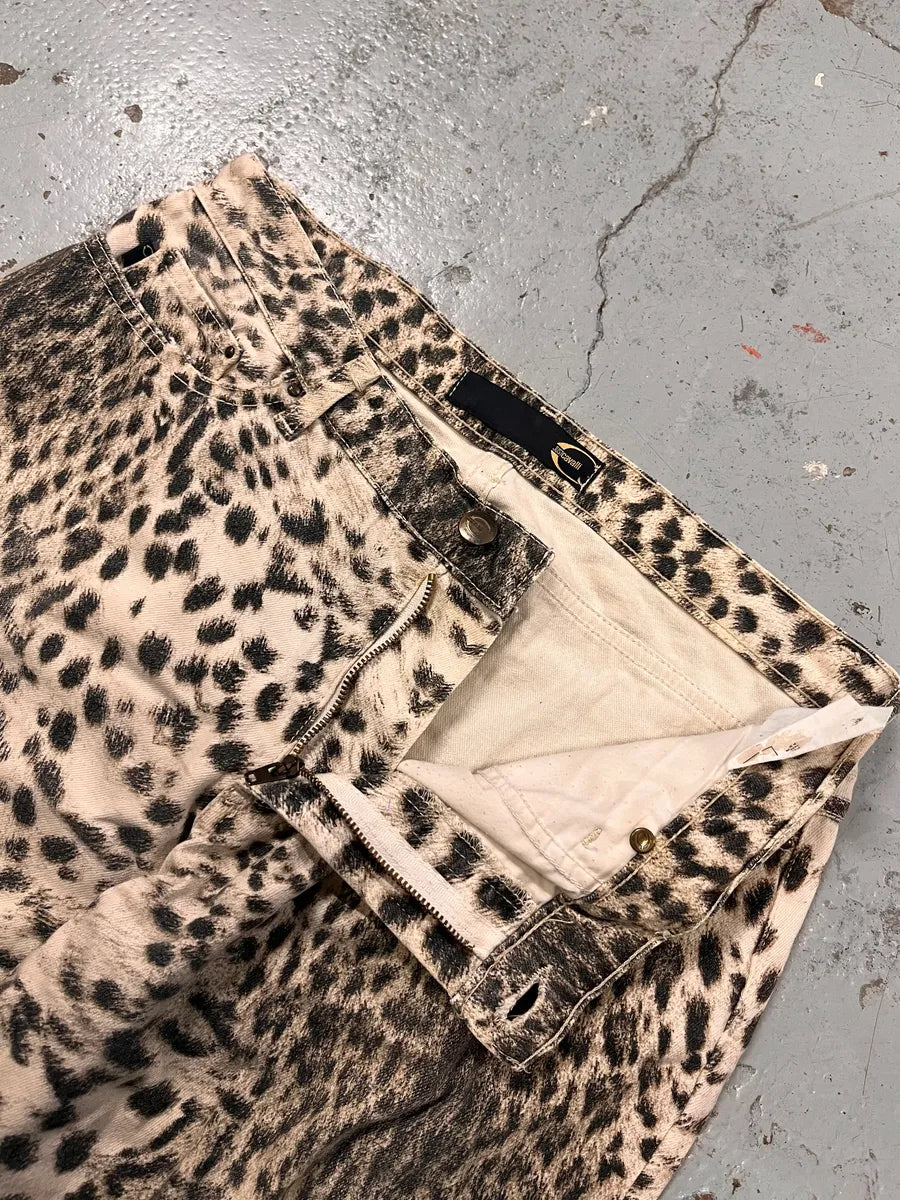 2000s Cavalli Leopard Black & White Pants mxbIBib 6