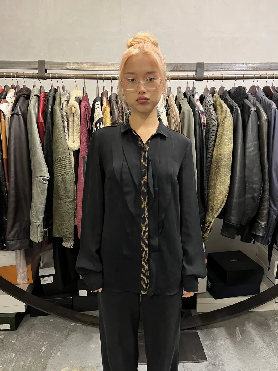 2000s Cavalli Leopard Black Shirt mNlneSw 1
