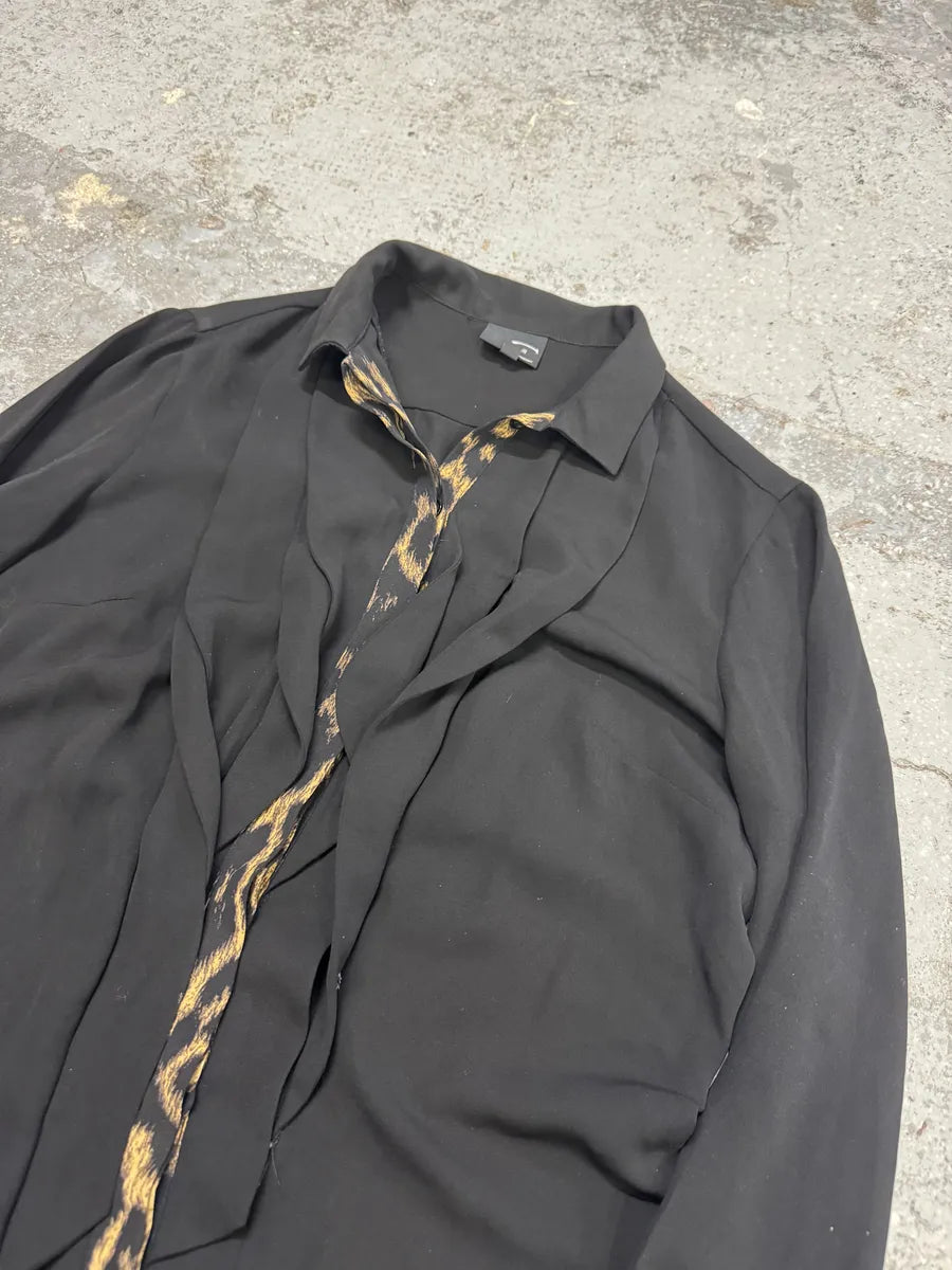 2000s Cavalli Leopard Black Shirt mNlneSw 5
