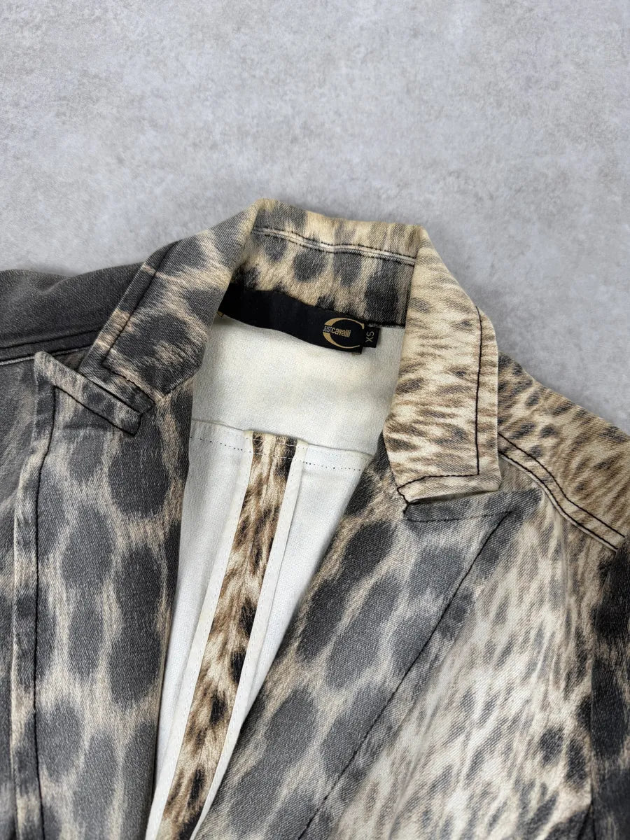 2000s Cavalli Leopard Blazer Jacket XSSKJgB 11