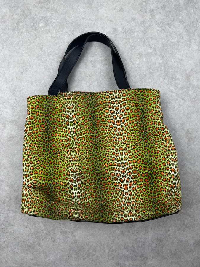 2010s Cavalli Leopard Green Modular Handle Bag LfgpXbd 5
