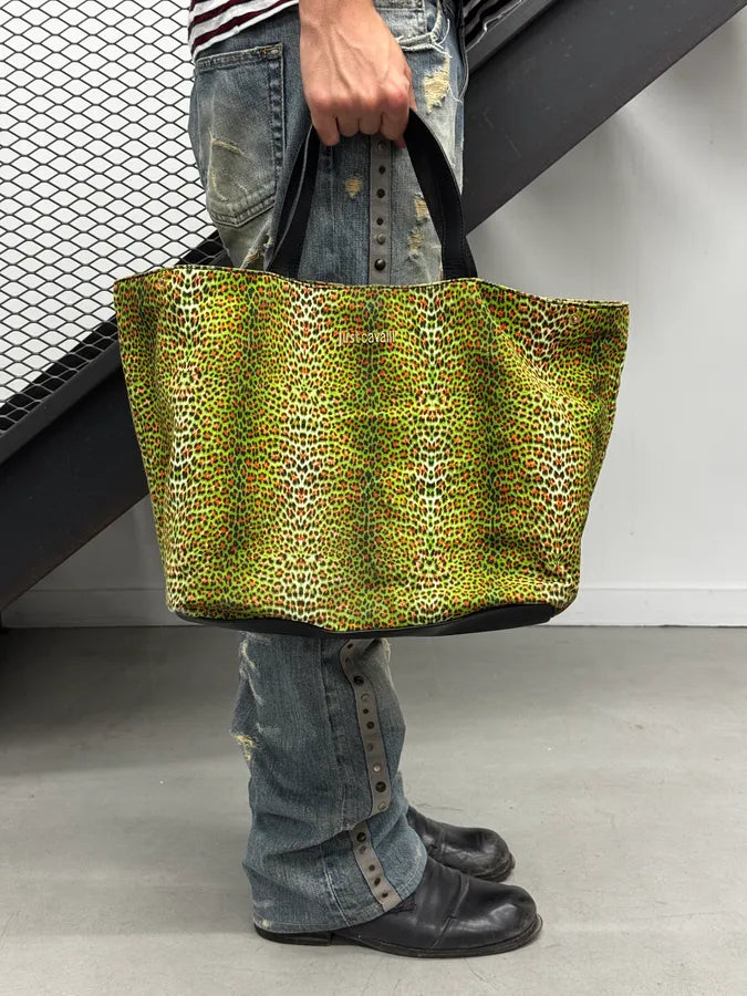 2010s Cavalli Leopard Green Modular Handle Bag LfgpXbd 0
