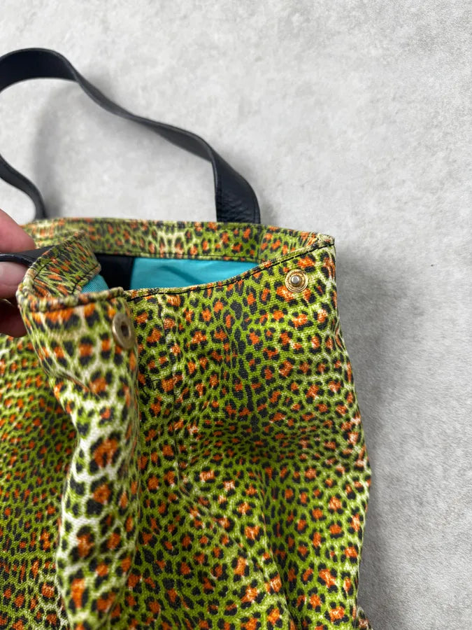 2010s Cavalli Leopard Green Modular Handle Bag LfgpXbd 8