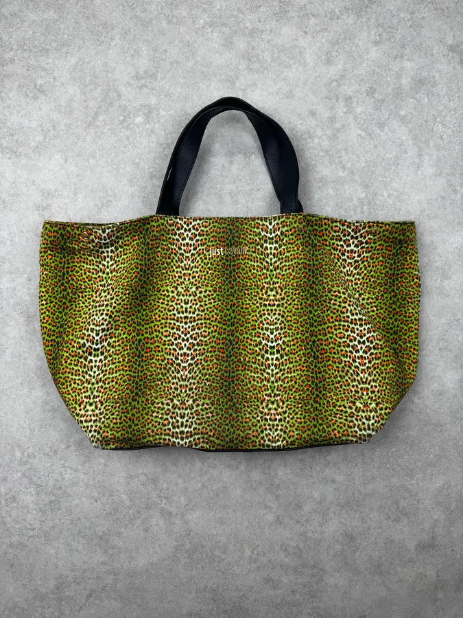 2010s Cavalli Leopard Green Modular Handle Bag LfgpXbd 1