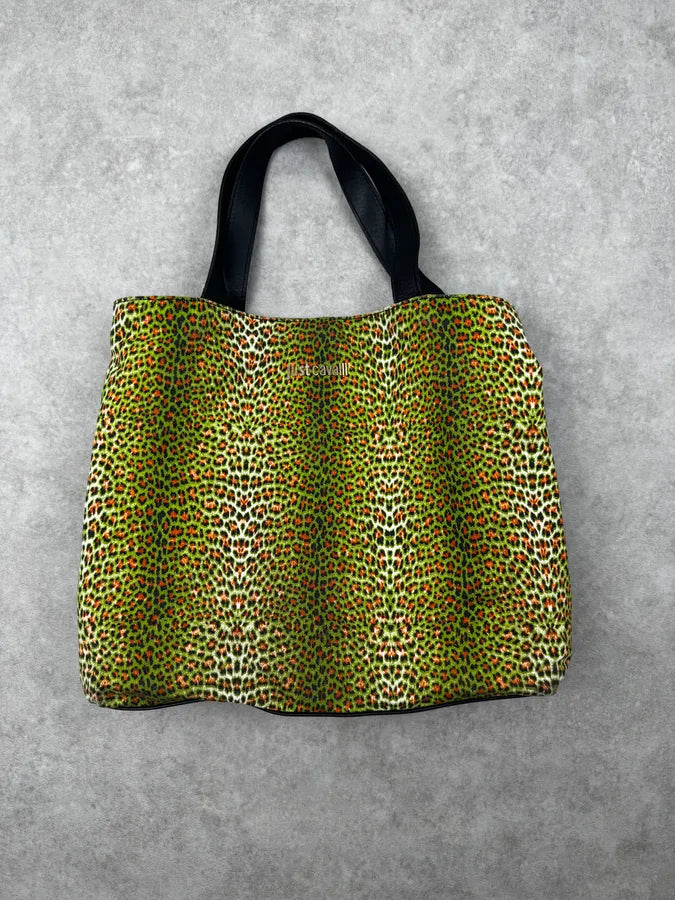2010s Cavalli Leopard Green Modular Handle Bag LfgpXbd 2