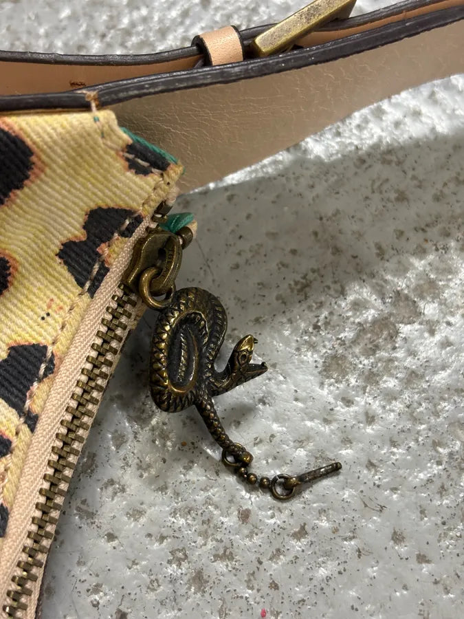 2000s Cavalli Leopard Effect Handle Orange Bag wbewRbx 3