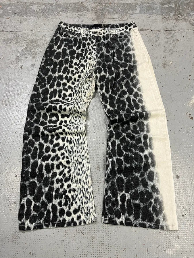 2000s Cavalli Leopard Gradient Black & White Pants ihTBqOx 0