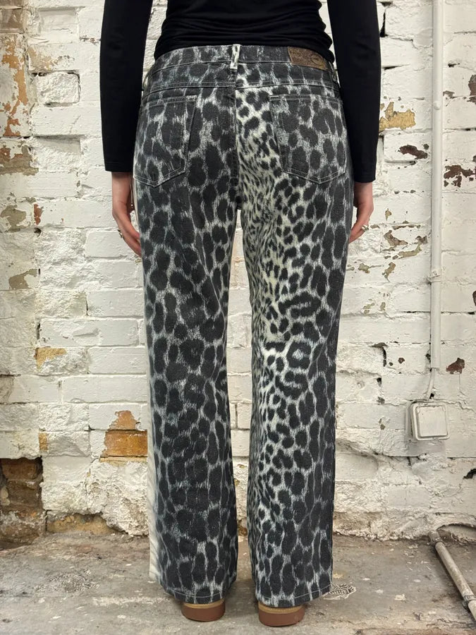 2000s Cavalli Leopard Gradient Black & White Pants ihTBqOx 3