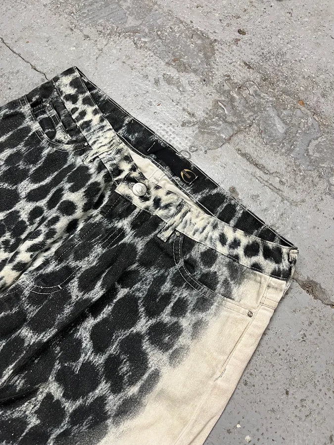 2000s Cavalli Leopard Gradient Black & White Pants ihTBqOx 5