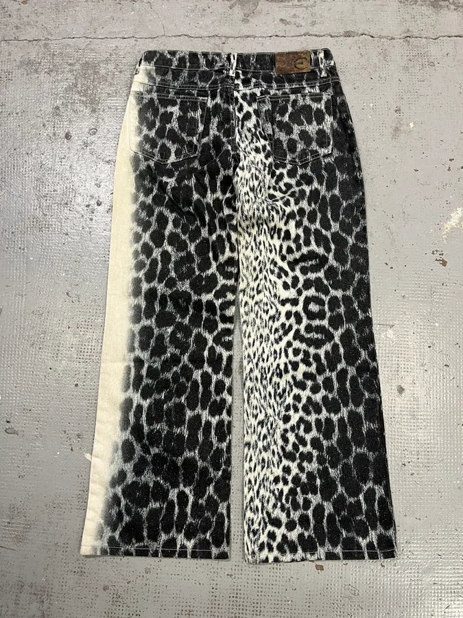 2000s Cavalli Leopard Gradient Black & White Pants ihTBqOx 6
