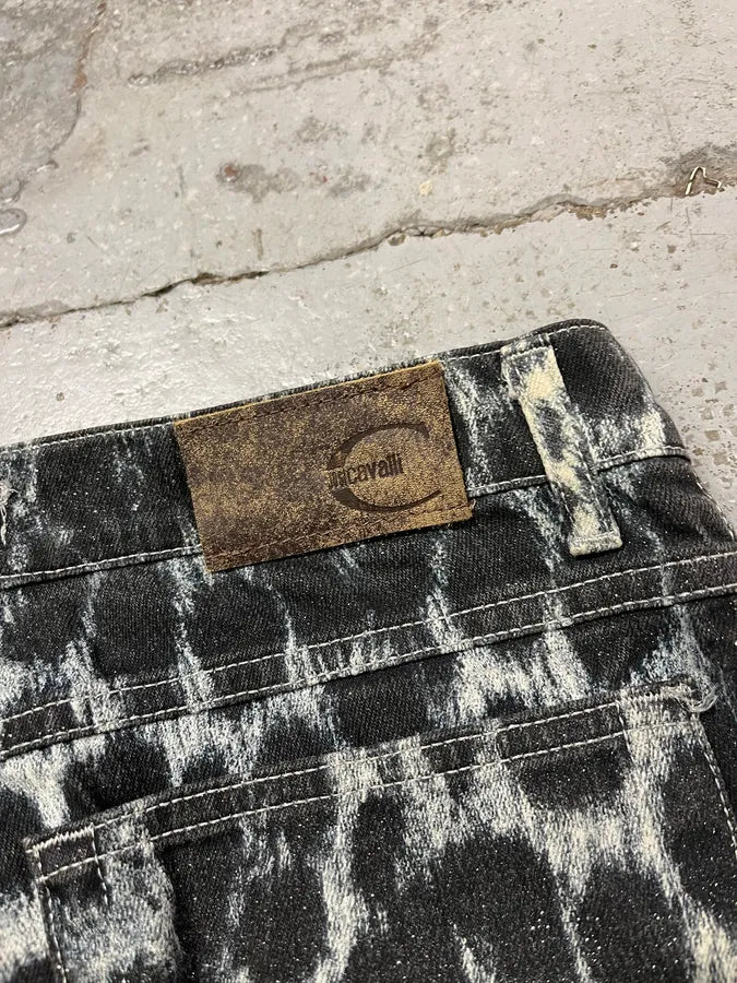 2000s Cavalli Leopard Gradient Black & White Pants ihTBqOx 8