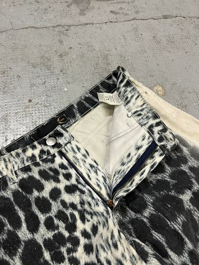 2000s Cavalli Leopard Gradient Black & White Pants ihTBqOx 9