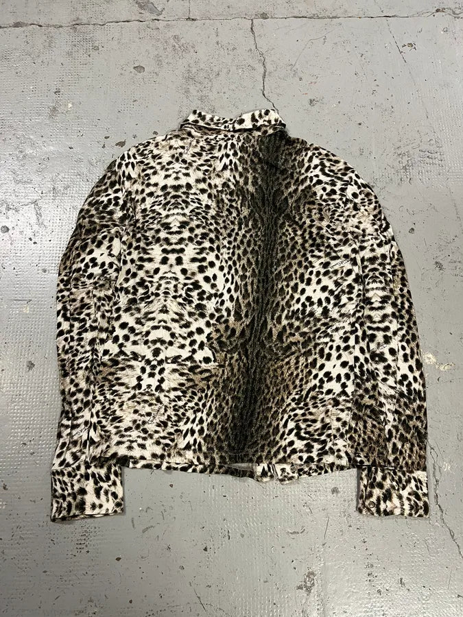 2000s Cavalli Leopard Print Beige Shirt yGbrEXm 1