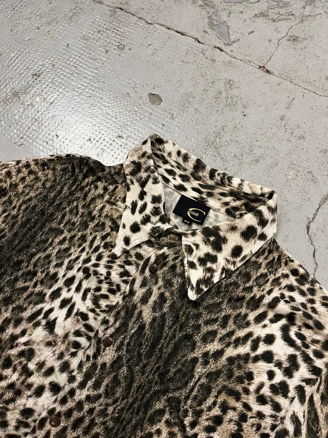 2000s Cavalli Leopard Print Beige Shirt yGbrEXm 5