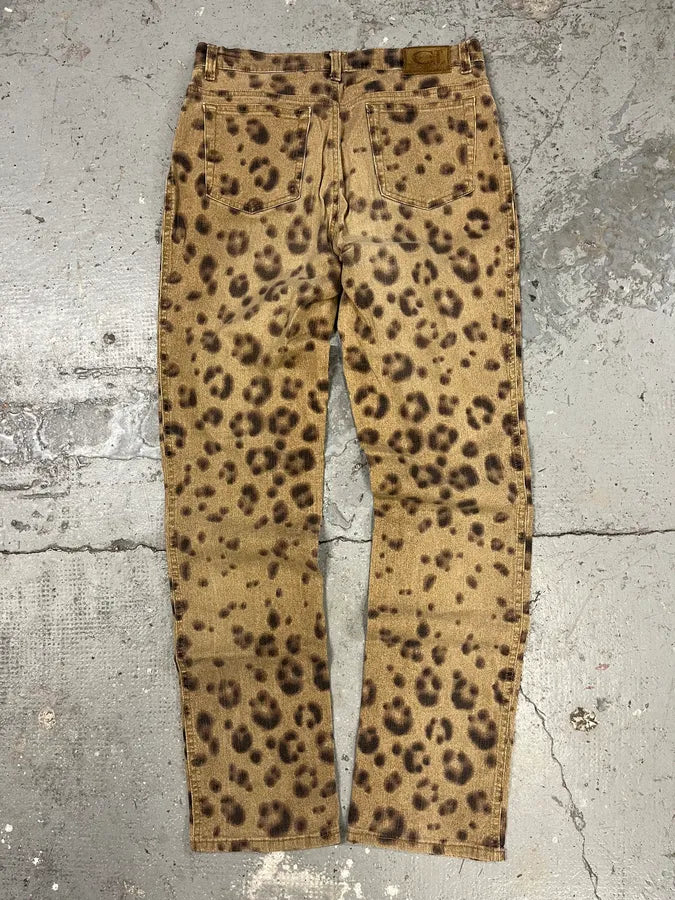 2000s Cavalli Leopard Print Brown Pants (S/M) 1
