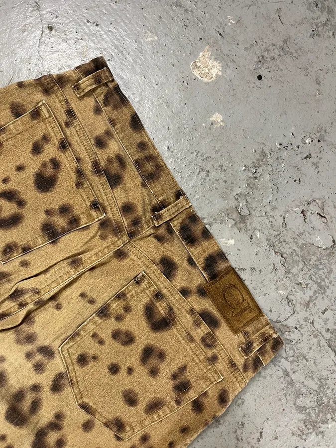 2000s Cavalli Leopard Print Brown Pants (S/M) 6