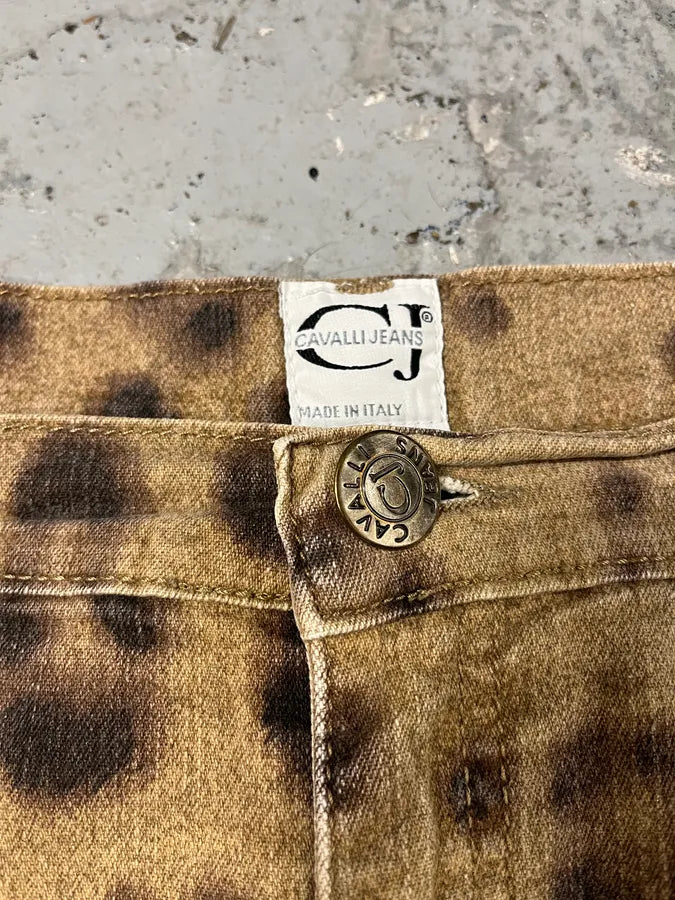 2000s Cavalli Leopard Print Brown Pants (S/M) 7