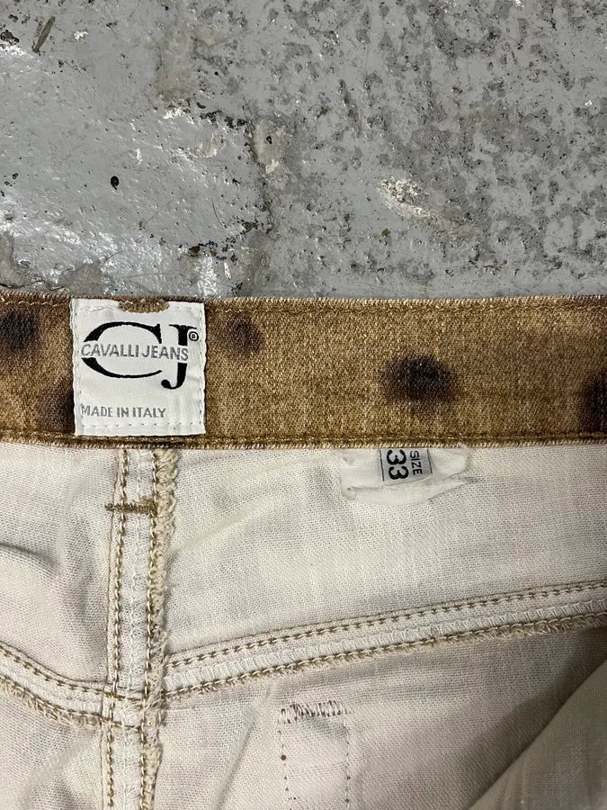 2000s Cavalli Leopard Print Brown Pants (S/M) 9