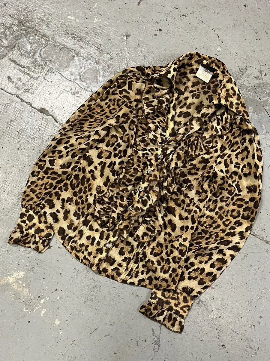 2000s Cavalli Leopard Print Chic Shirt mICmZvt 3