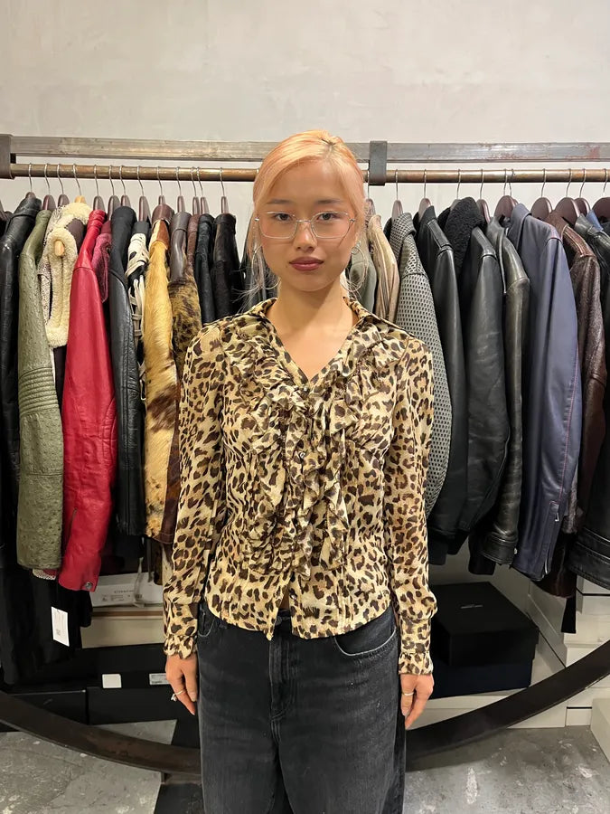 2000s Cavalli Leopard Print Chic Shirt mICmZvt 1