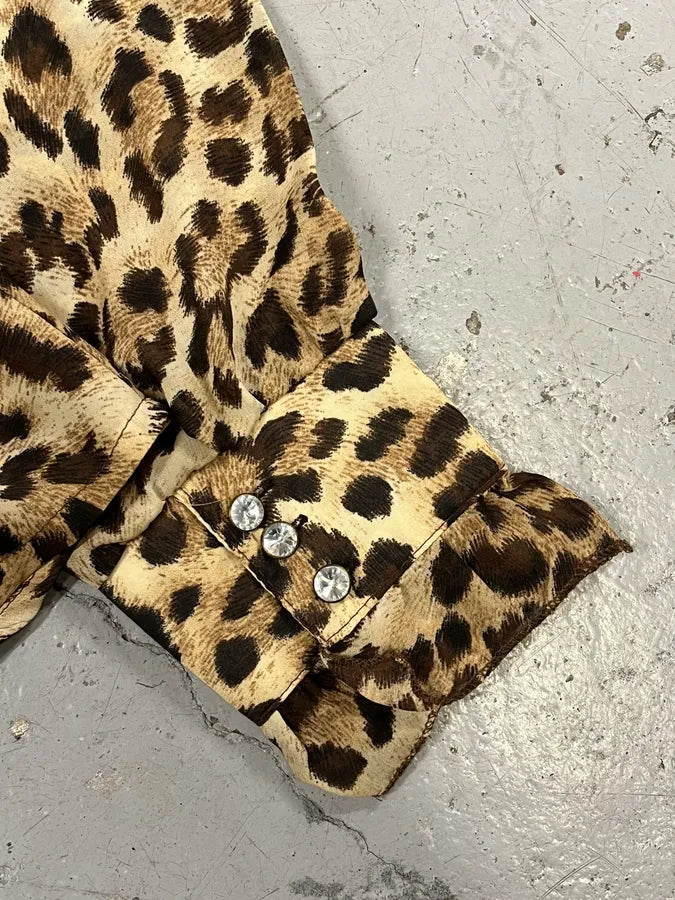 2000s Cavalli Leopard Print Chic Shirt mICmZvt 8