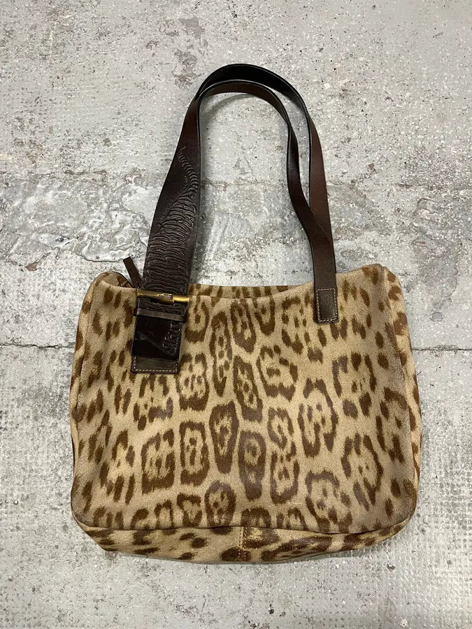 2000s Cavalli Leopard Print Handle Bag ECxbcEQ 0
