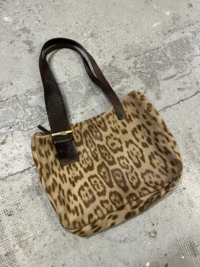 2000s Cavalli Leopard Print Handle Bag (OS) ECxbcEQ 2
