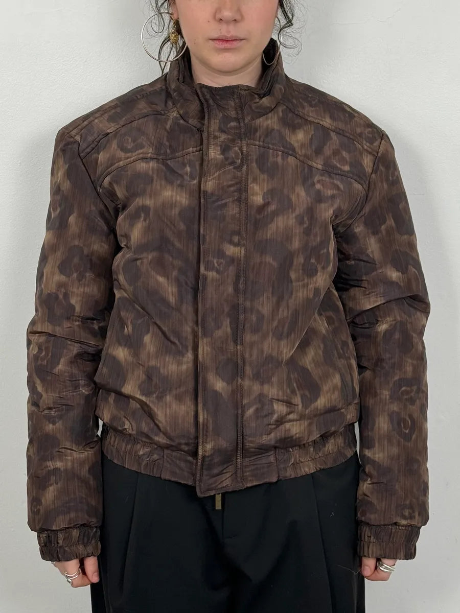 2000s Cavalli Leopard Print Obscure Bomber Jacket BIVXoaY 1