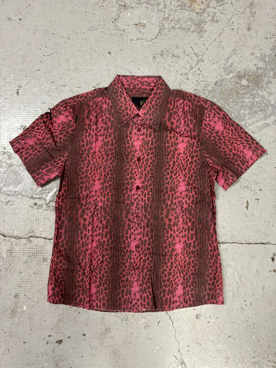 2000s Cavalli Leopard Print Red Obscure Shirt kUBWbRe 0