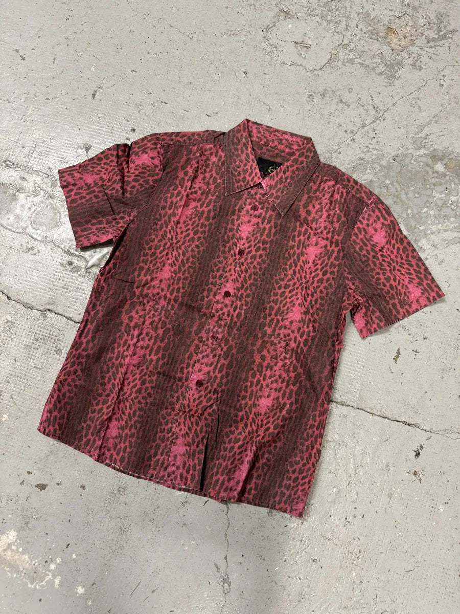 2000s Cavalli Leopard Print Red Obscure Shirt kUBWbRe 2