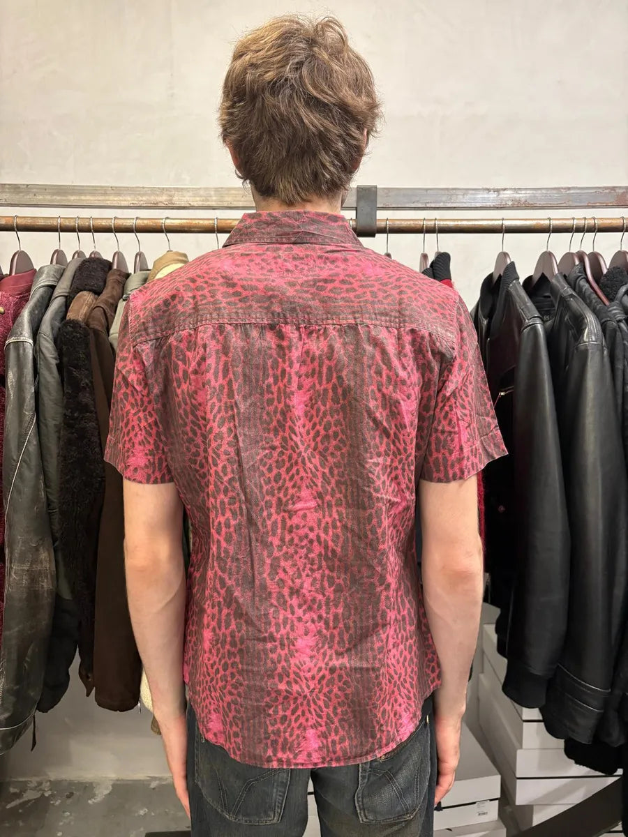 2000s Cavalli Leopard Print Red Obscure Shirt kUBWbRe 4