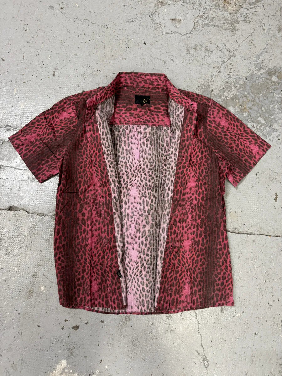 2000s Cavalli Leopard Print Red Obscure Shirt kUBWbRe 6