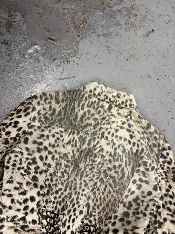 AW2005 Cavalli Leopard Print White Jacket qpcRgRG 3