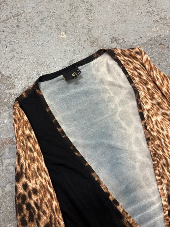 2000s Cavalli Leopard Savage Black Laced Longsleeves Top uTVjyLo 2