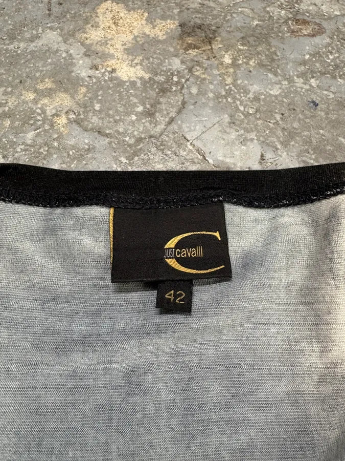 2000s Cavalli Leopard Savage Black Laced Longsleeves Top uTVjyLo 7