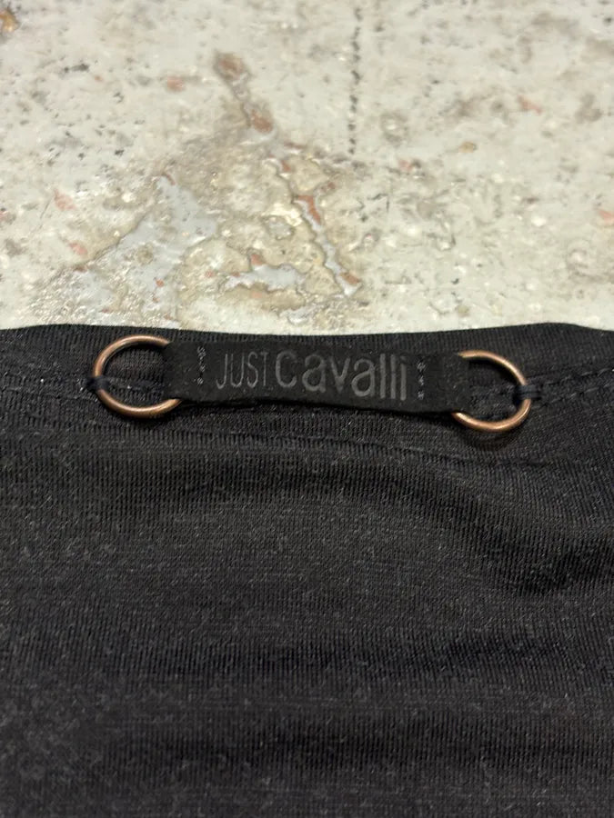 2000s Cavalli Leopard Savage Black Laced Longsleeves Top uTVjyLo 6