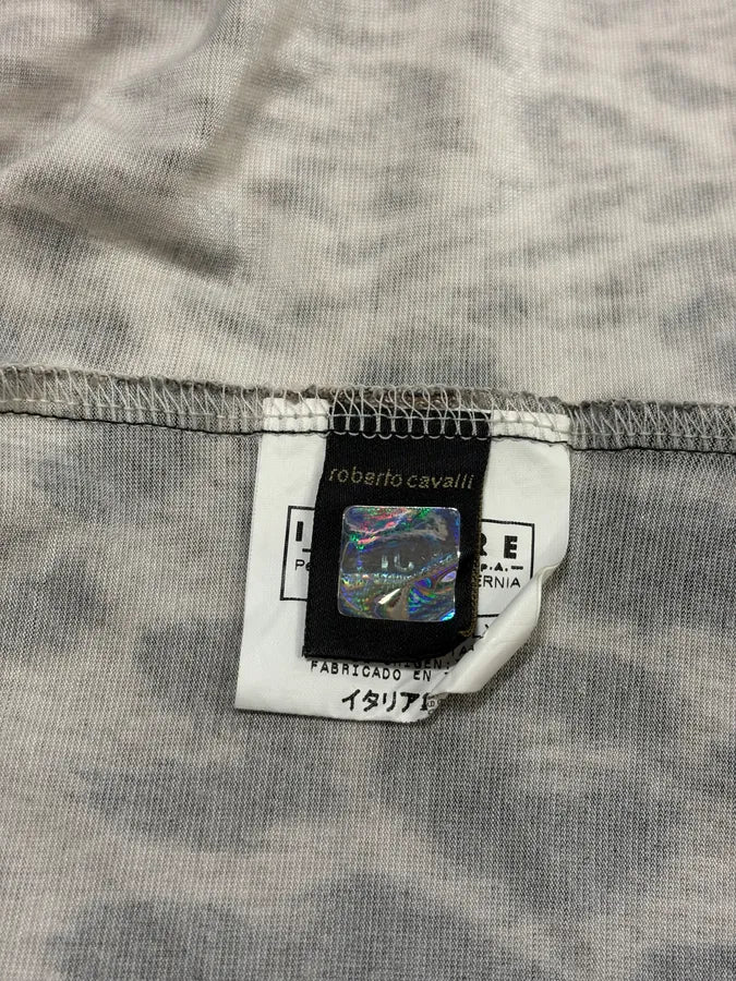 2000s Cavalli Leopard Savage Black Laced Longsleeves Top uTVjyLo 8