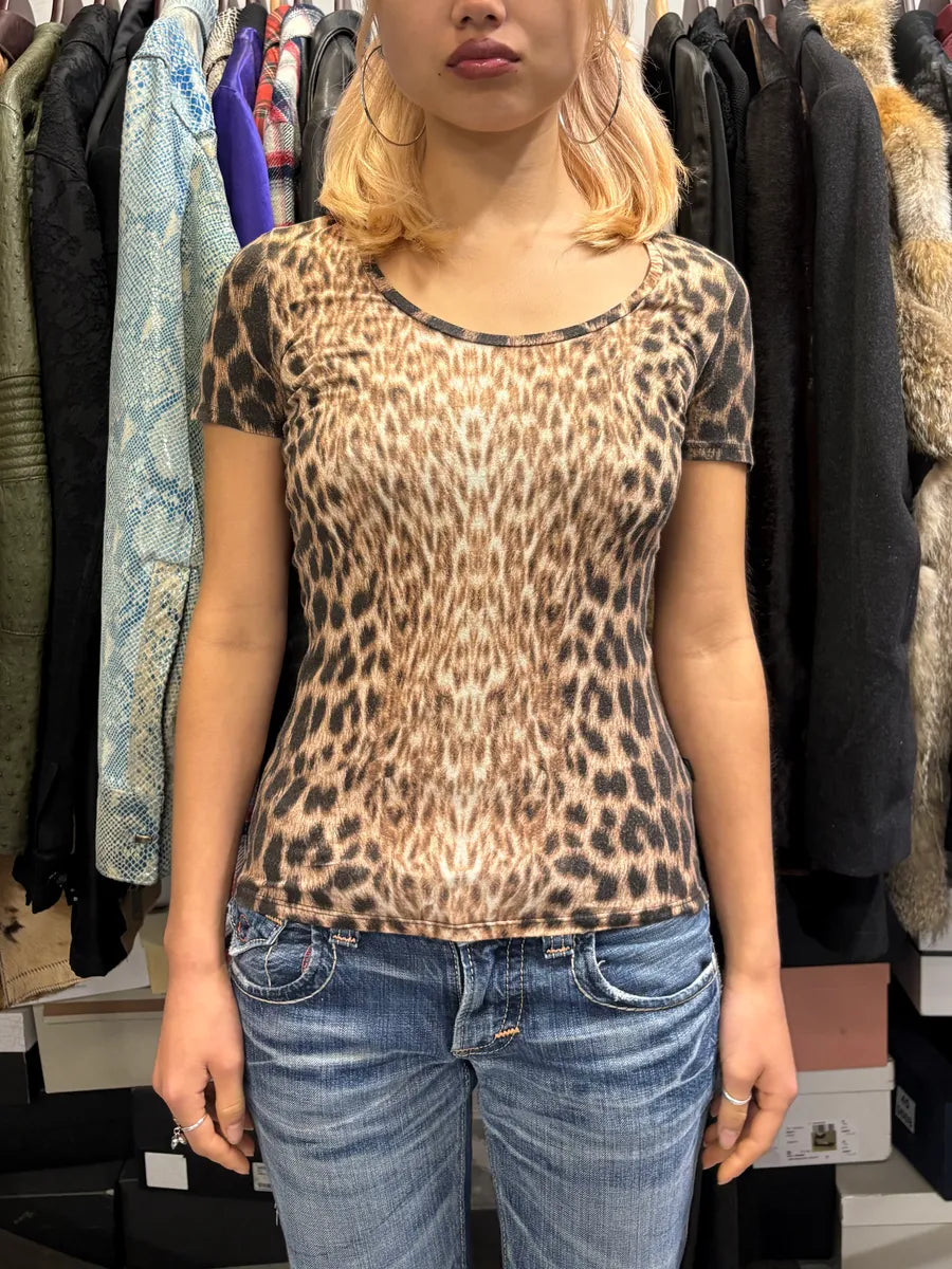 2000s Cavalli Leopard T-Shirt yicPnwW 1