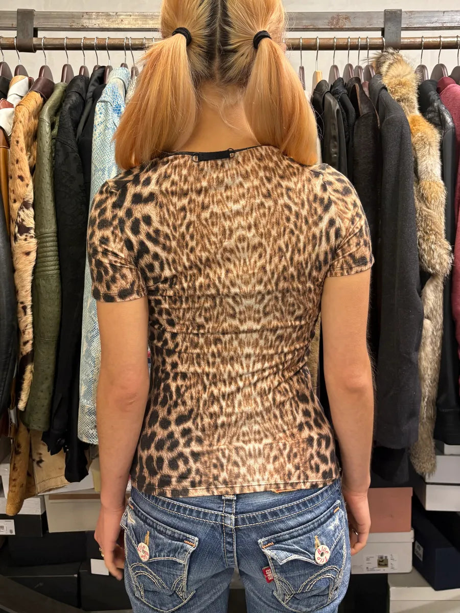 2000s Cavalli Leopard T-Shirt yicPnwW 2