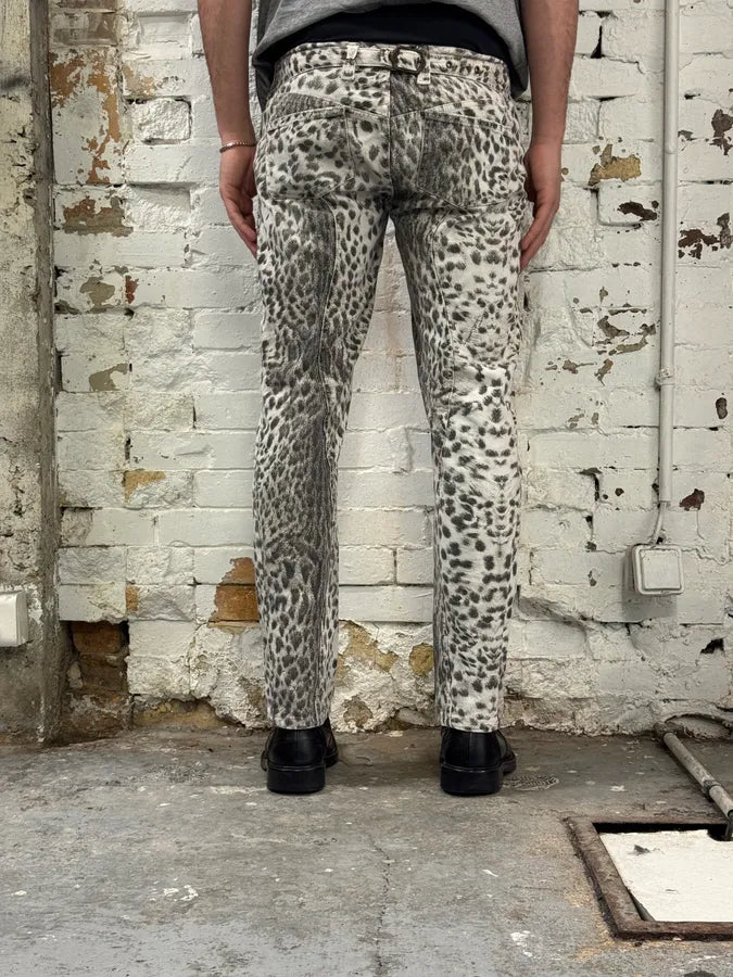 AW2005 Cavalli Leopard White & Black Pants rdNbNyw 4