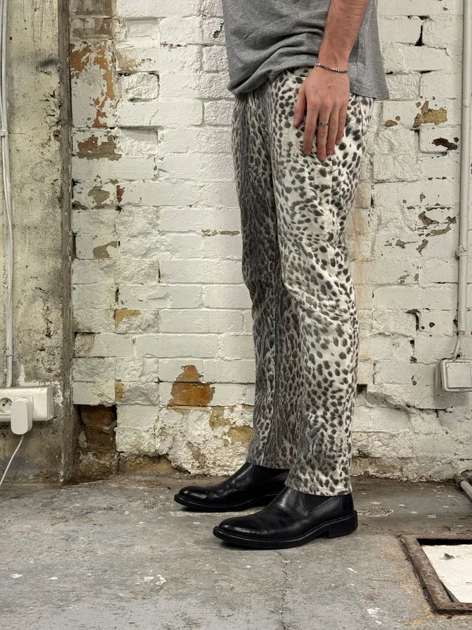 AW2005 Cavalli Leopard White & Black Pants rdNbNyw 3