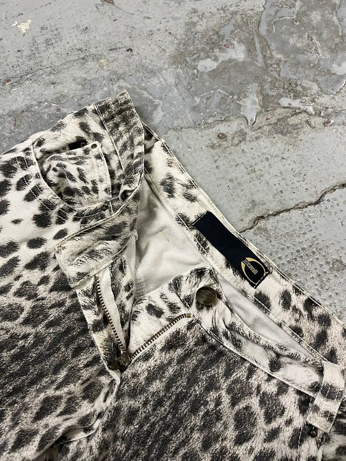 AW2005 Cavalli Leopard White & Black Pants rdNbNyw 5
