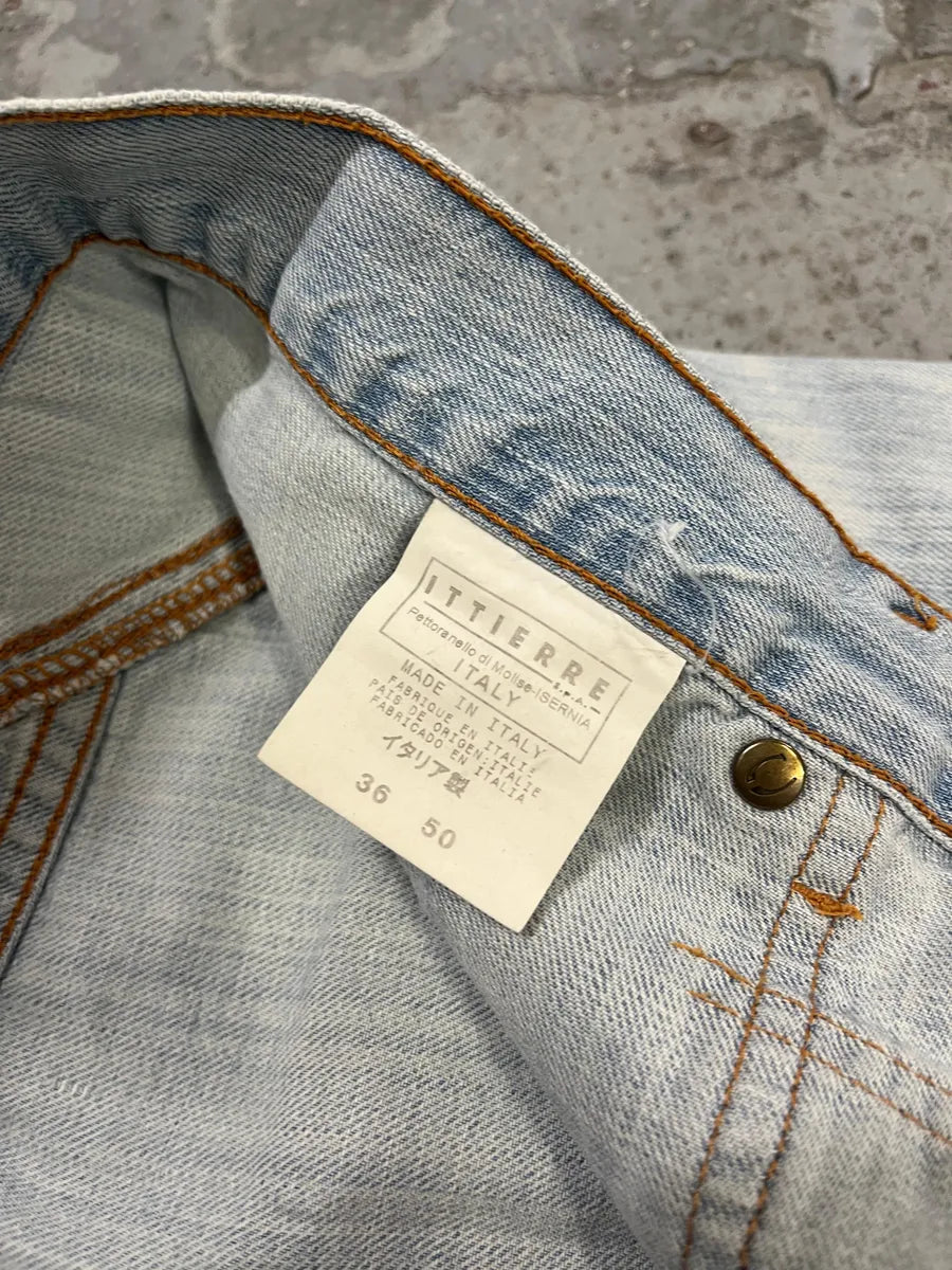 2000s Cavalli Light Blue Stiched Denim Jeans naiUmBS 12