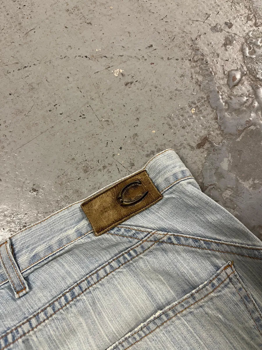 2000s Cavalli Light Blue Stiched Denim Jeans naiUmBS 10