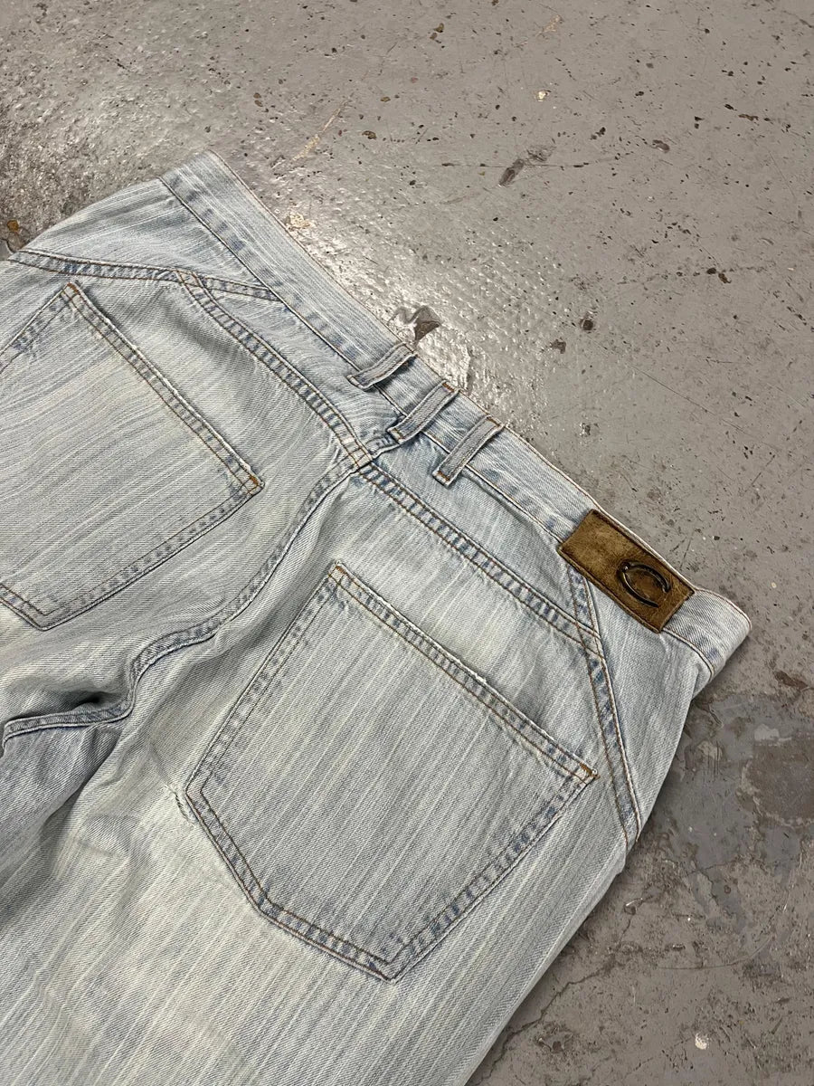 2000s Cavalli Light Blue Stiched Denim Jeans naiUmBS 9