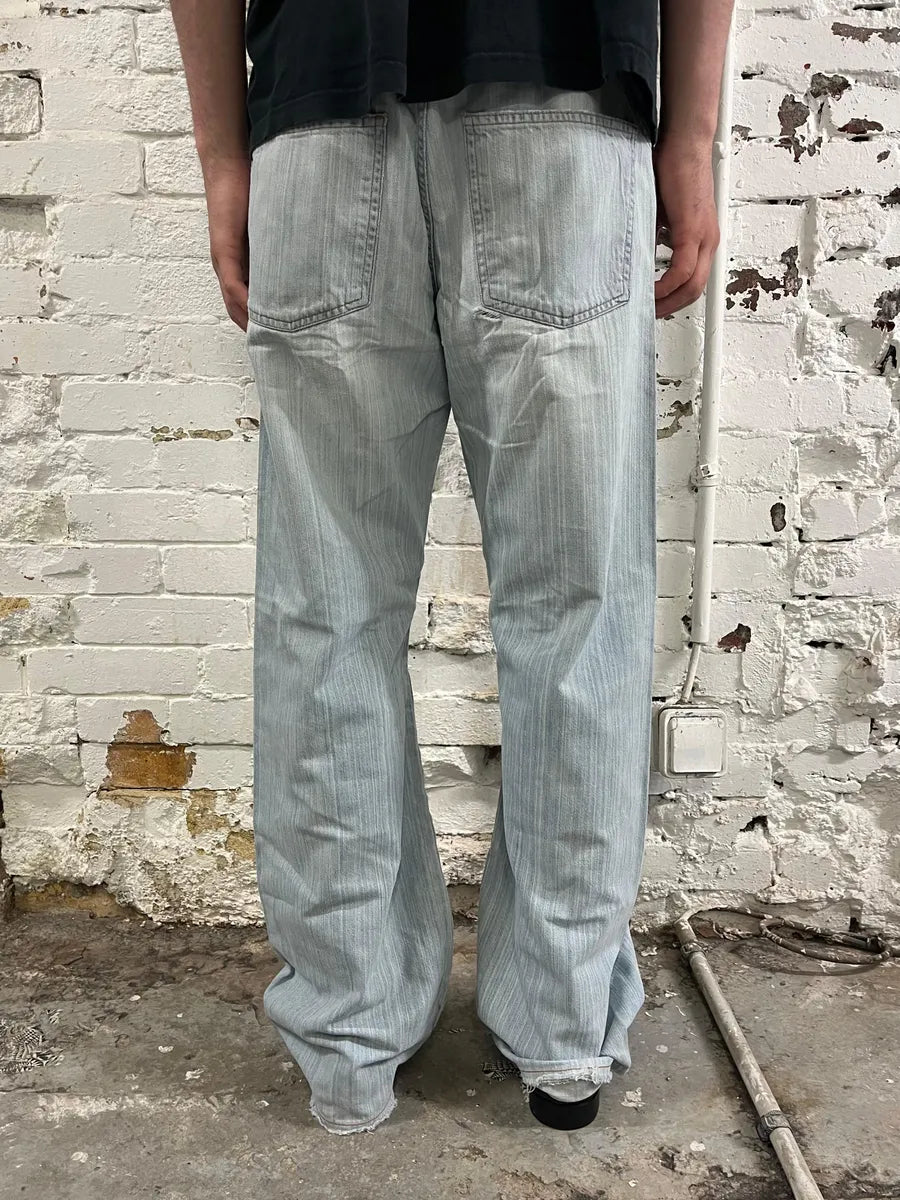 2000s Cavalli Light Blue Stiched Denim Jeans naiUmBS 2