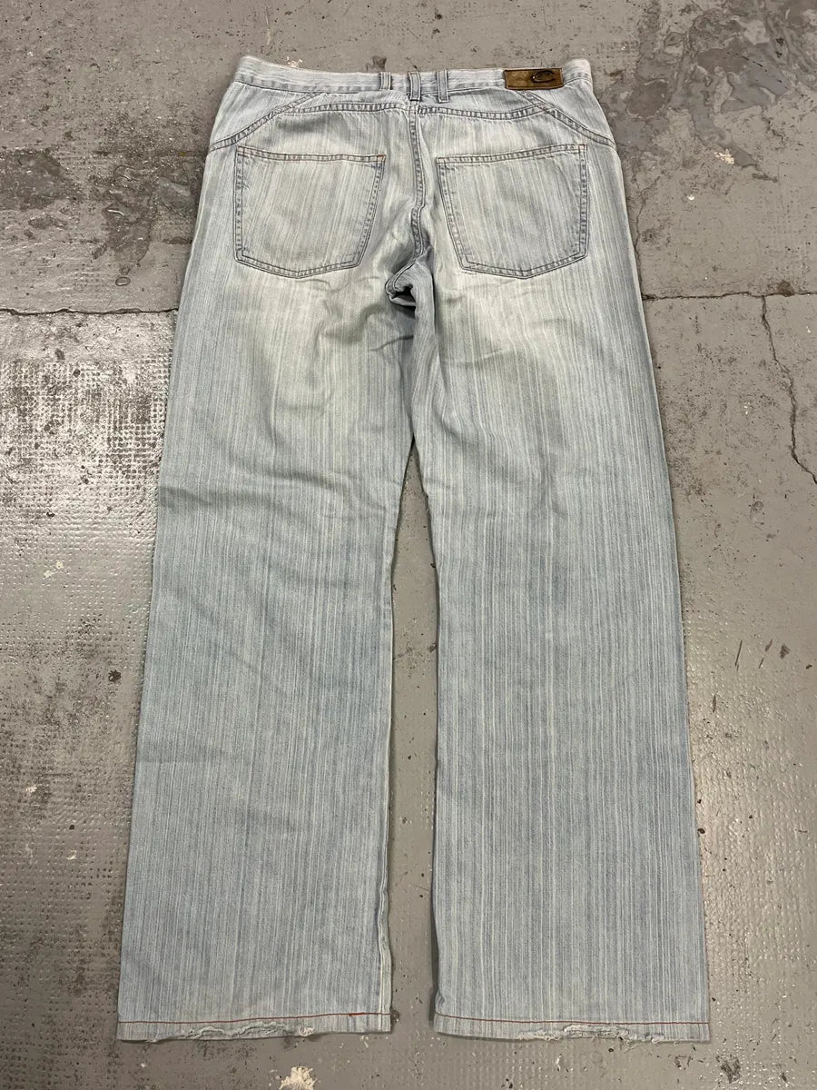 2000s Cavalli Light Blue Stiched Denim Jeans naiUmBS 4