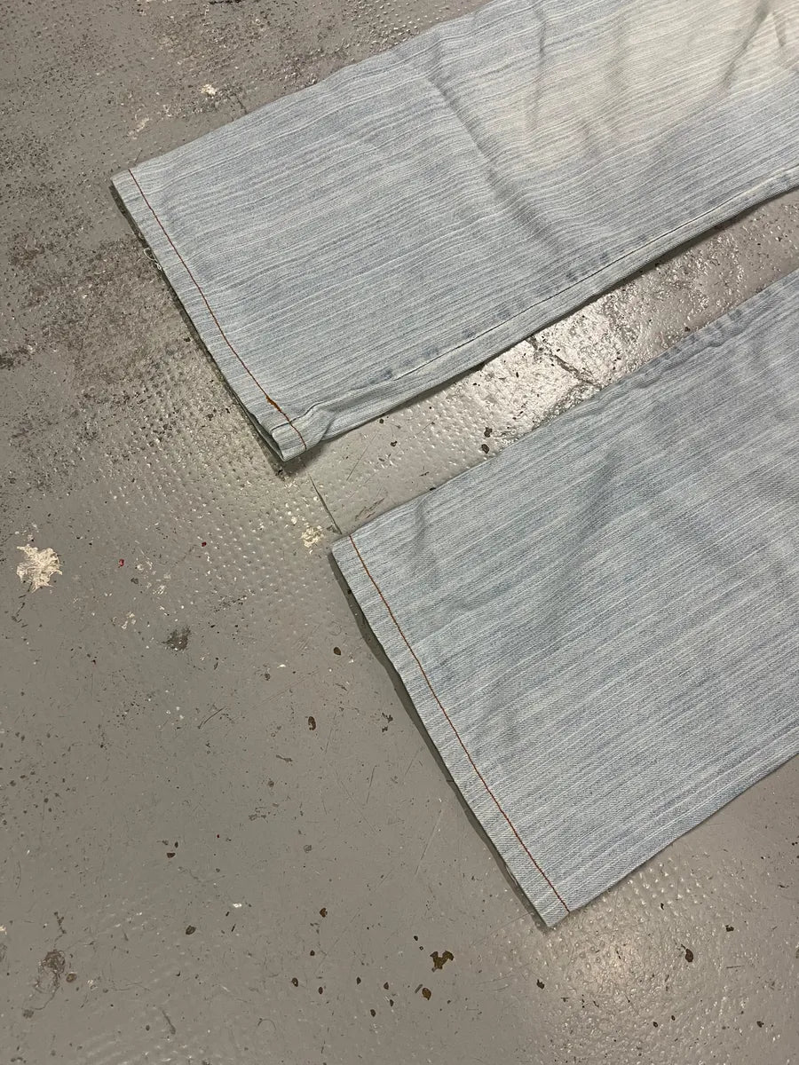 2000s Cavalli Light Blue Stiched Denim Jeans naiUmBS 8